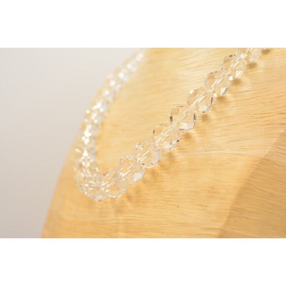 Vintage Clear Glass Crystal Necklace Faceted Beaded Sparkling Chunky 60s Bin2C - Picture 9 of 12